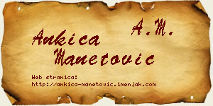 Ankica Manetović vizit kartica